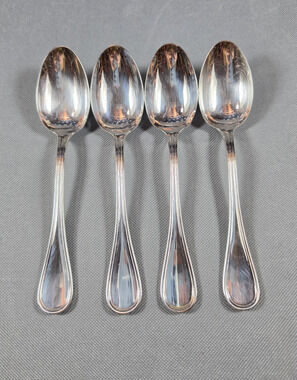 Christofle Albi Silverplate Vintage Dessert Spoons Set of 4 France